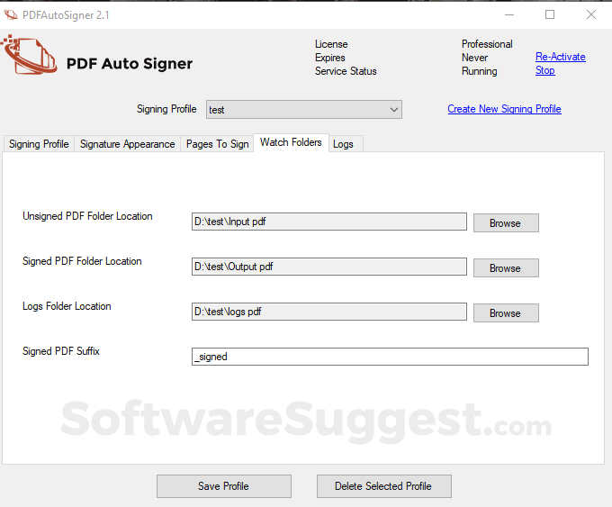 PDF Auto Signer Small Screenshot 1